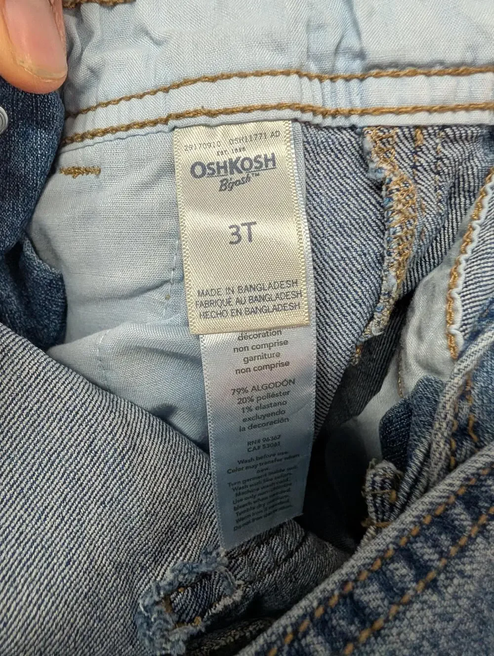 OshKosh B'gosh Overalls Boys 3T Blue Denim Bib Carpenter Adjustable Straps Kids